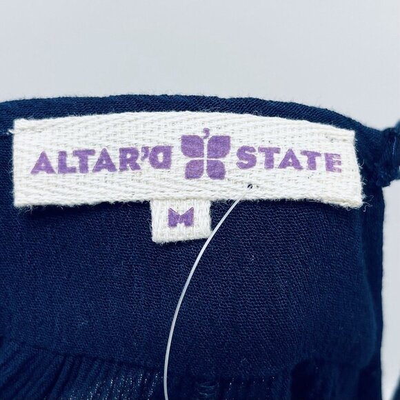 Altar’D State Top Size M Women’s Embroidered Sleeveless Blue New - Picture 9 of 11